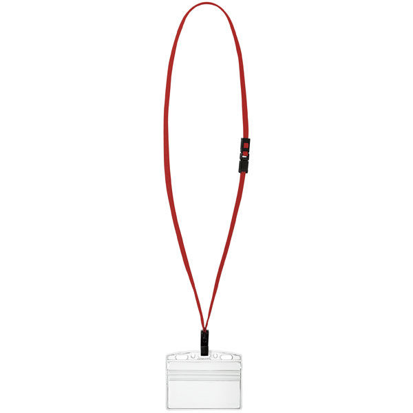 コクヨ 吊り下げ名札セット カードプロテクトタイプ・チャック式 赤 ナフ-SP180R 1セット（30個入）