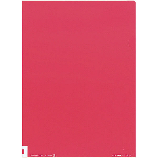 コクヨ（KOKUYO） クリヤーホルダー＜カラーズ＞A4 ストロベリー フ-C750-8 1セット（100枚）（直送品）