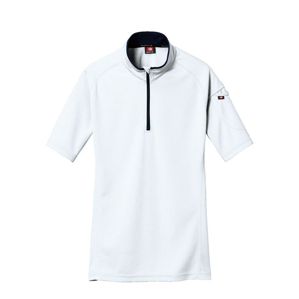 バートル 半袖ジップシャツ ホワイト 3L 415-29-3L（直送品）