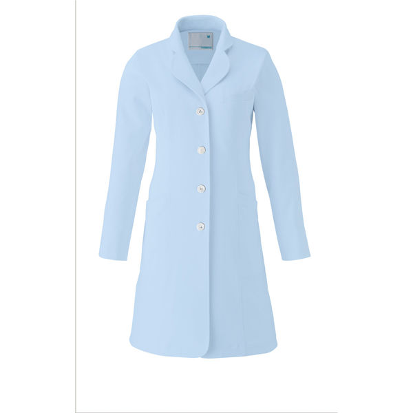 トンボ ウィキュア 薬局衣 レディスコート サックスブルー（水色） LL 1枚 医療白衣 ドクターコート 診察衣（取寄品）