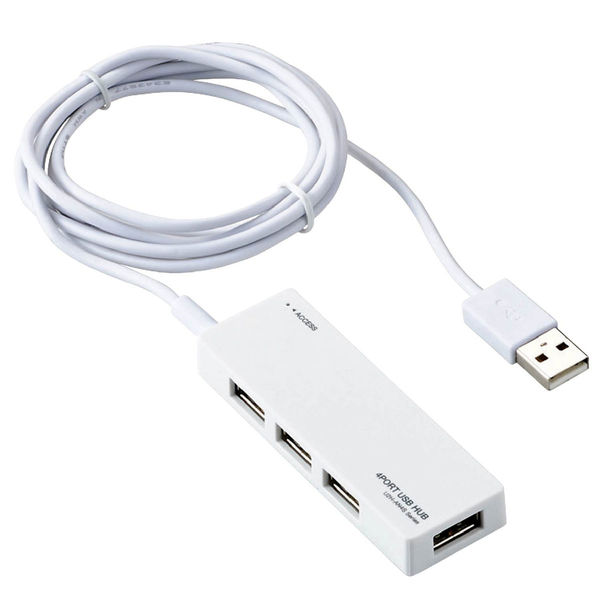 まとめ得 エレコム USB2.0ハブ(ACアダプタ付) 約1.5m ホワイト U2H-AN4SWH x [2個] /l