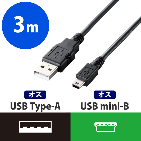 エレコム USB2.0ケーブル/ゲーム用 USB（A）オス - USB（mini-B）オス