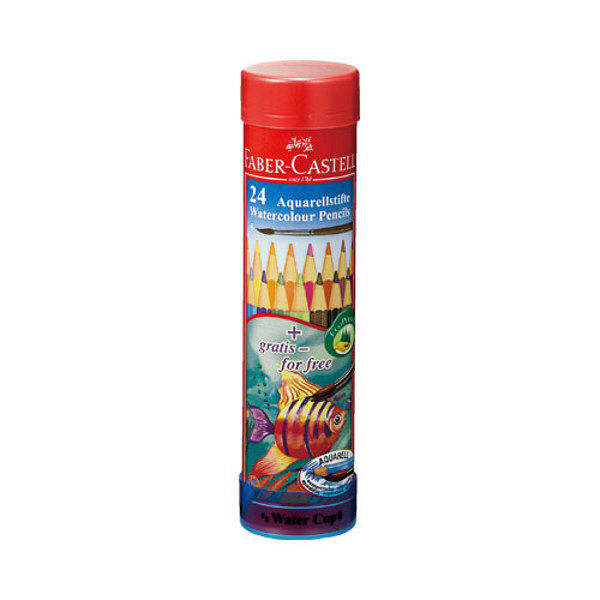 シヤチハタ ファーバーカステル 水彩色鉛筆 丸缶 24色セット TFC-115924 1セット（24色）（取寄品）