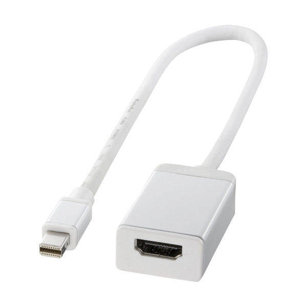 サンワサプライ Mini DisplayPort-HDMI変換アダプタ AD-MDPHD03 1個（直送品）