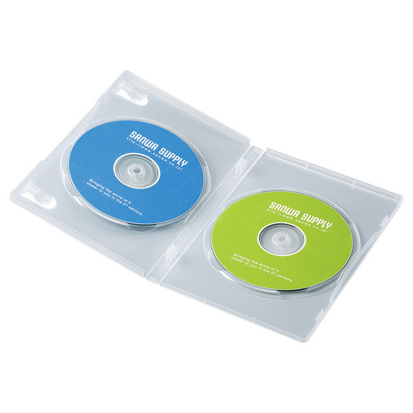 サンワサプライ DVDトールケース（2枚収納） クリア DVD-TN2-03C 1セット（3枚入り）（直送品）