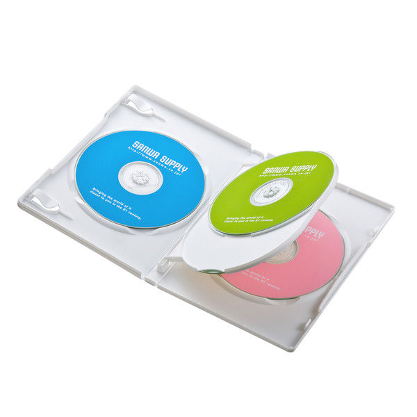 サンワサプライ DVDトールケース（4枚収納） ホワイト DVD-TN4-03W 1セット（3枚入り）（直送品）