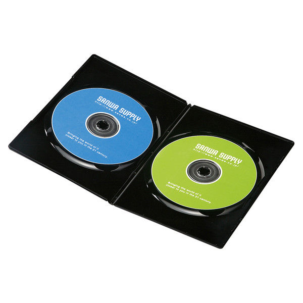 サンワサプライ スリムDVDトールケース（2枚収納） ブラック DVD-TU2-10BK 1セット（10枚入り）（直送品）