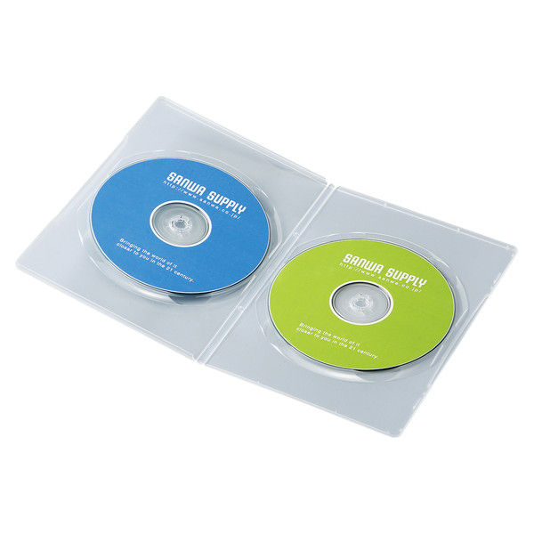 サンワサプライ スリムDVDトールケース（2枚収納） クリア DVD-TU2-10C 1セット（10枚入り）（直送品）