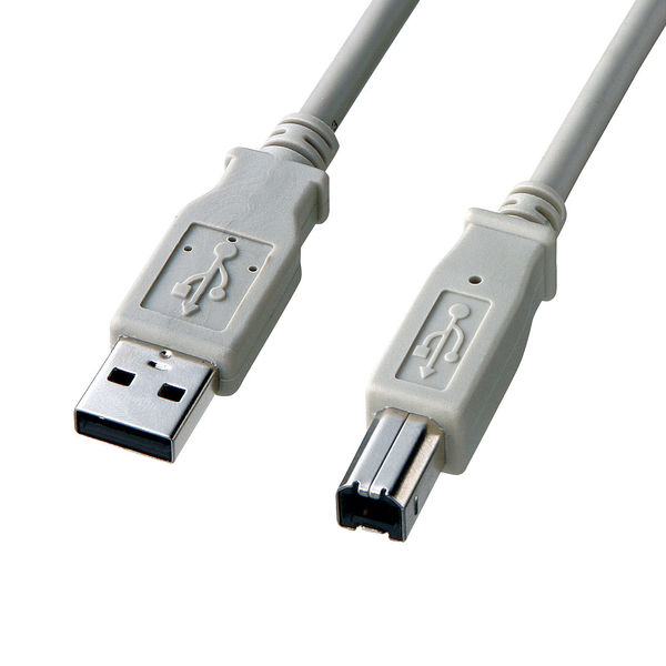 USBケーブル　USB-A（オス）USB-B（オス）　5m　USB2.0　KU20-EC5K　サンワサプライ　1本（直送品）