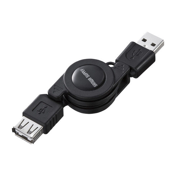 USB Aケーブル　USB-A（オス）USB-A（メス）　0.8m　USB2.0　KU-M08ENBK　サンワサプライ　1本（直送品）