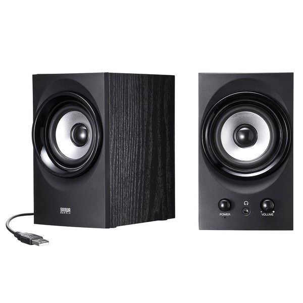 サンワサプライ ハイパワーUSBスピーカー(ブラック) MM-SPU9BK 1個（直送品）