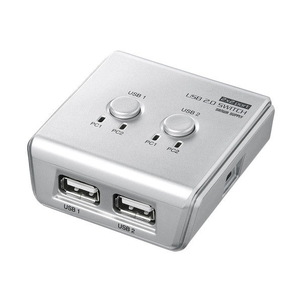 サンワサプライ USB2.0ハブ付き手動切替器（2回路） SW-US22HN 1個（直送品）
