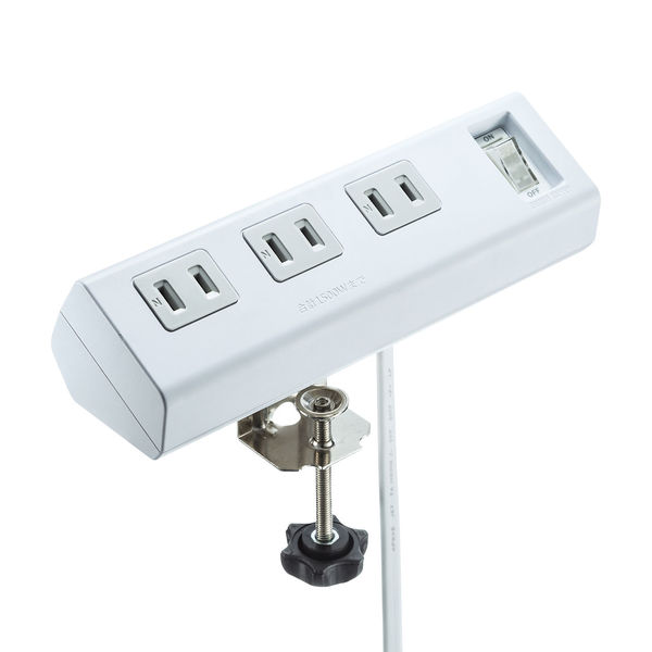 延長コード 電源タップ 3m 2P（ピン） 6個口 スイッチ ホワイト TAP-B53W サンワサプライ 1個（直送品）