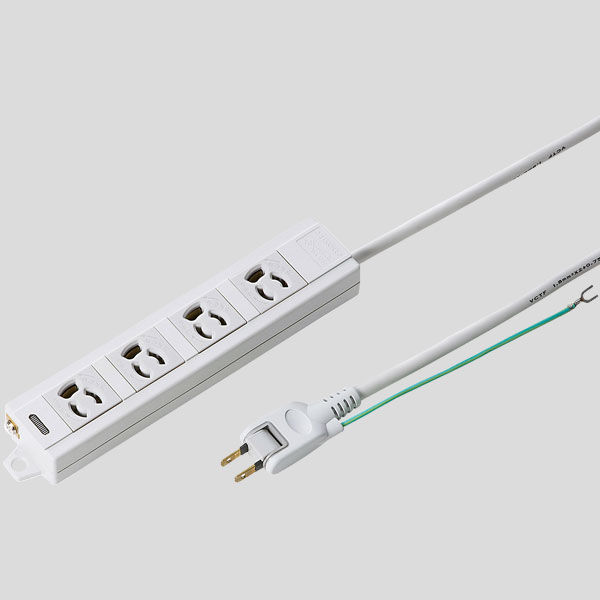 延長コード 電源タップ 5m 3P（ピン） 4個口 マグネット ライトグレー TAP-MG341N2PN-5 サンワサプライ 1個（直送品）
