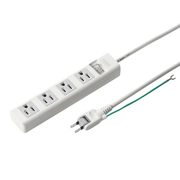 延長コード 電源タップ 5m 3P（ピン） 4個口 スイッチ ライトグレー TAP-N3450SWN サンワサプライ 1個