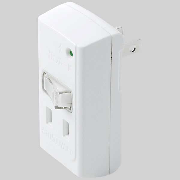 サンワサプライ 雷ガード ホワイト 2P式 2個口 一括集中スイッチ付き TAP-SP203 1個（直送品）