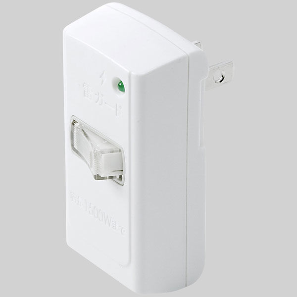 サンワサプライ 雷ガード ホワイト 2P式 1個口 一括集中スイッチ付き TAP-SP204 1個（直送品）