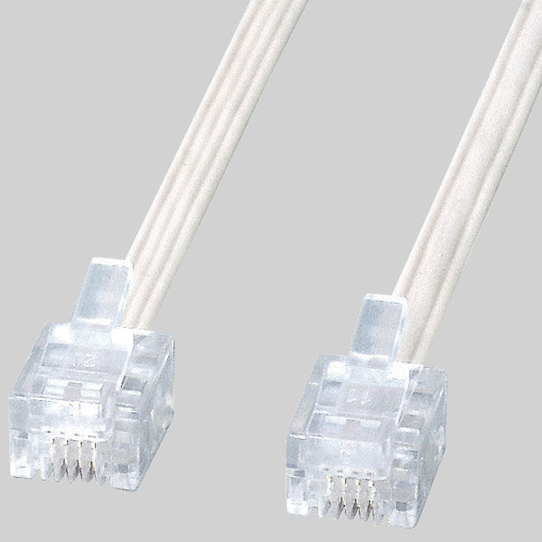 【送料込】 エコロジー電話ケーブル サンワサプライ TEL-E4-7N2 アスクル - 1本 電話機・FAX用アクセサリ