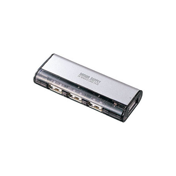 サンワサプライ USBハブ（USB HUB） USB2.0ハブ シルバー 4ポート セルフ・バスパワー USB-HUB225GSV 1個（直送品）