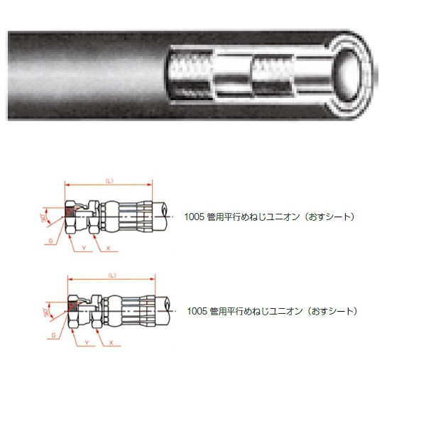 横浜ゴム（YOKOHAMA） 一般油圧ホース 1600mm 両端1005金具 SWP140-25 SWP140-25-1600 1005+1005（直送品）