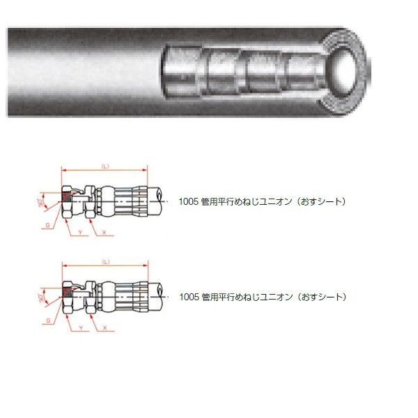 横浜ゴム（YOKOHAMA） 一般油圧ホース 2500mm 両端1005金具 SWP210-25 SWP210-25-2500 1005+1005（直送品） 17,441円