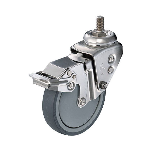 SUS製ねじ込みクッションキャスター旋回式935SMA(ストッパー 935SMA-UZ125φ3.8M12X1.75 1セット(4個)（直送品）