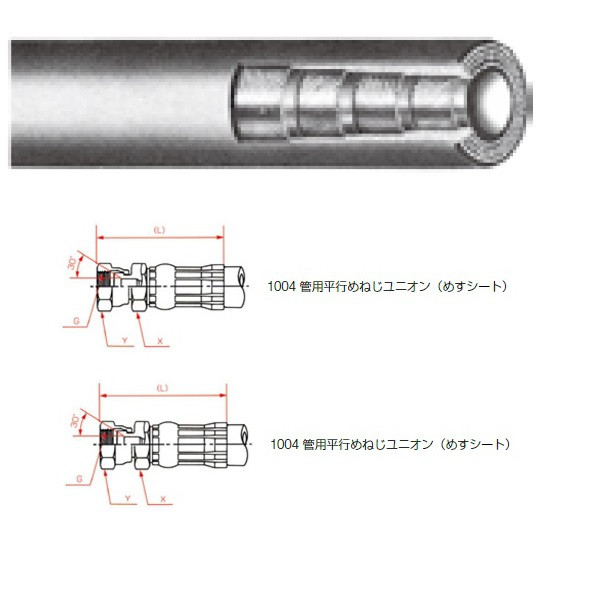 横浜ゴム 一般油圧ホース 500mm 両端1004金具 NWP210ー32 NWP210-32-500 1004+1004 1本(0.5m)（直送品）  - アスクル