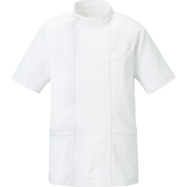 KAZEN メンズジャケット半袖 医療白衣 ホワイト 3L YW50-C/1（直送品）