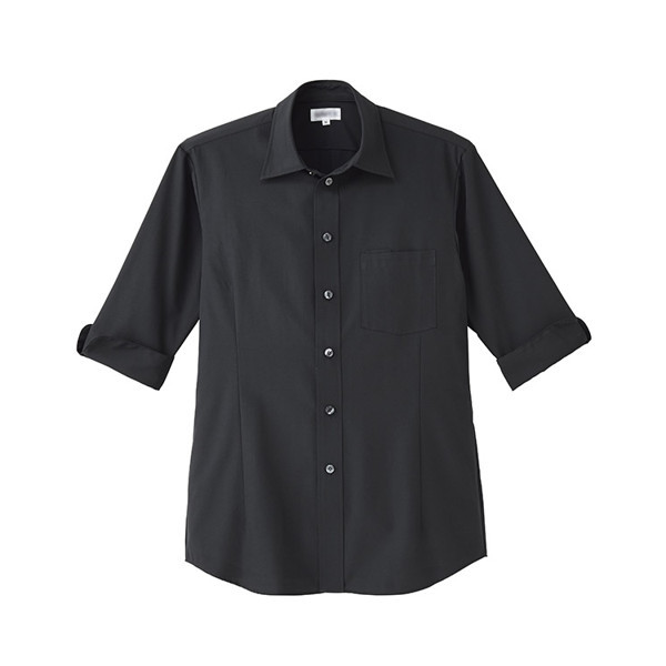 男女兼用シャツ七分袖 S ブラック ET5734-0001 1着 サーヴォ（旧サンペックスイスト）（直送品）