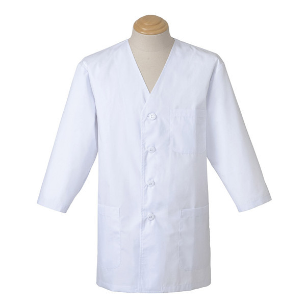 男性用調理衣七分袖 5L ホワイト FA323-0008 1着 サーヴォ（旧サンペックスイスト）（直送品）