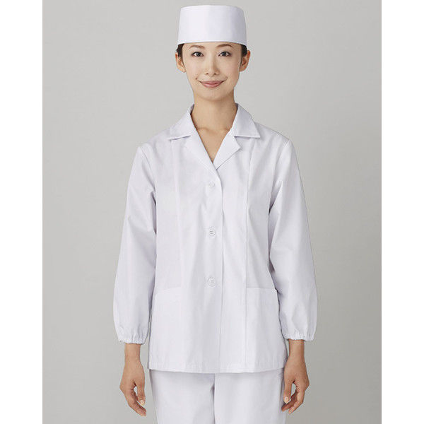 女性用調理衣長袖 S ホワイト FA335-0001 1着 サーヴォ（旧サンペックスイスト）（直送品）
