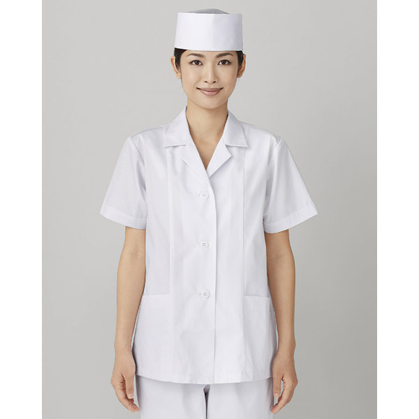 女性用調理衣半袖 5L ホワイト FA337-0008 1着 サーヴォ（旧サンペックスイスト）（直送品）