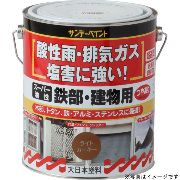 サンデーペイント スーパー油性鉄部建物ライトグレー1600ml #251179（直送品）