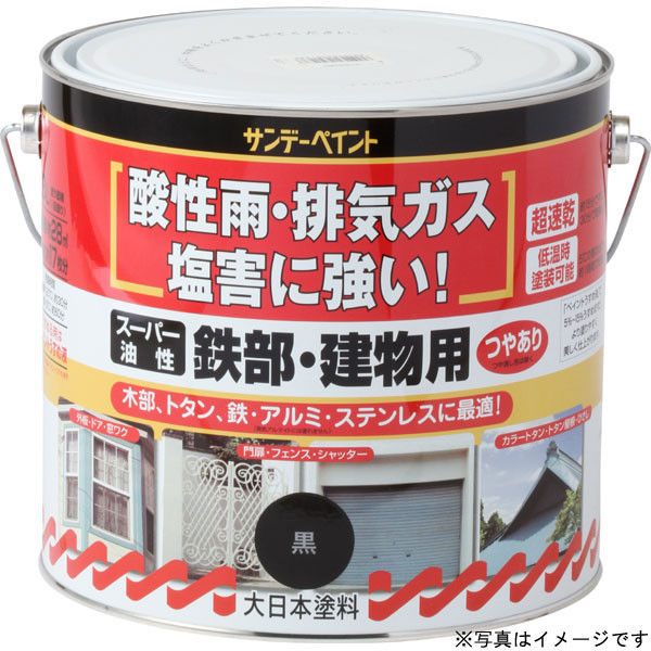 サンデーペイント スーパー油性鉄部建物 グレー 3L #251421（直送品）