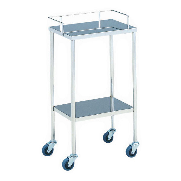 松吉医科器械 器械台 φ75mmキャスター（静音） 手摺付 MY-1014B 1台 01-2240-10（直送品）