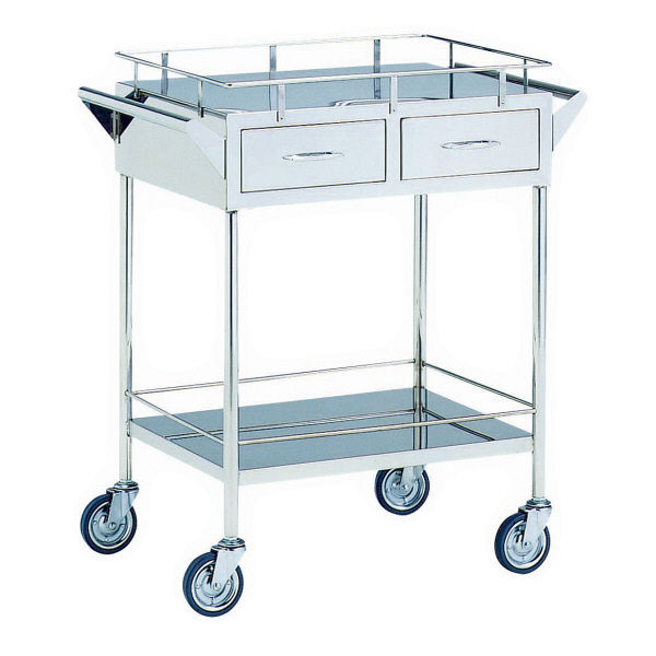 松吉医科器械 回診車 引出付 キャスター50mm 幅600mm MY-1043 1台 01-2310-00（直送品）