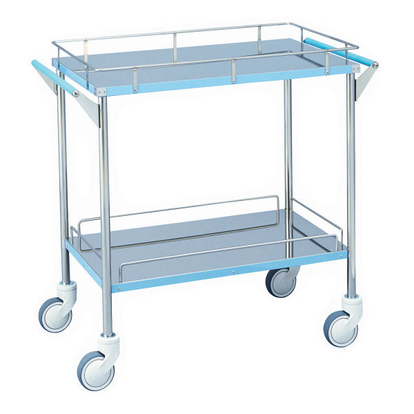 松吉医科器械 カラーライン回診車 幅750mm ブルー MY-CL205B 1台 24-2522-01（直送品）