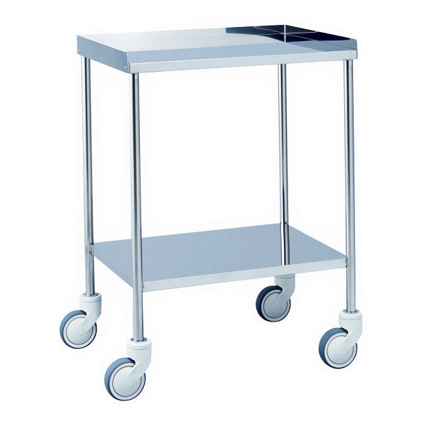 松吉医科器械 抗菌ステンレス器械台 3方板立上 2段 幅600mm MY-IW120 1台 24-2505-00（直送品）