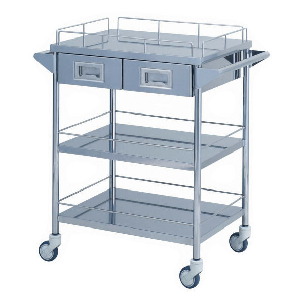 【軒先渡し】松吉医科器械 サイレントワゴン 引出付(大) 3段 SWG-B006 1台 23-7312-00（直送品）