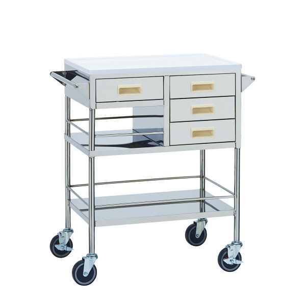 松吉医科器械 カラフル繃帯交換車 ホワイト YL-BC2W 1台 24-4231-00（直送品）