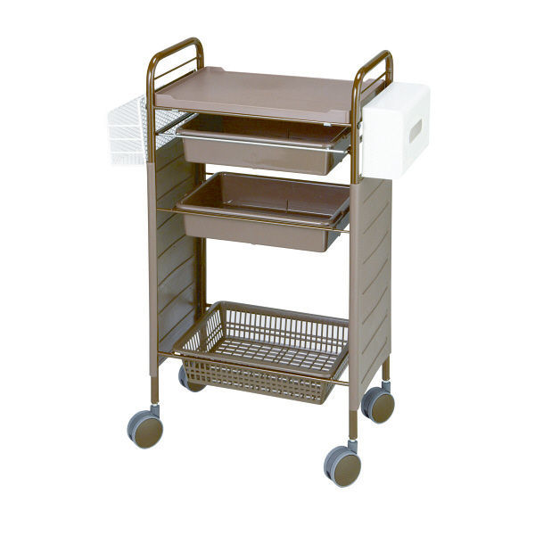 松吉医科器械 カラーアプリワゴン ブラウン SN-AP007 1台 24-2440-00-02　マツヨシカタログ（直送品）