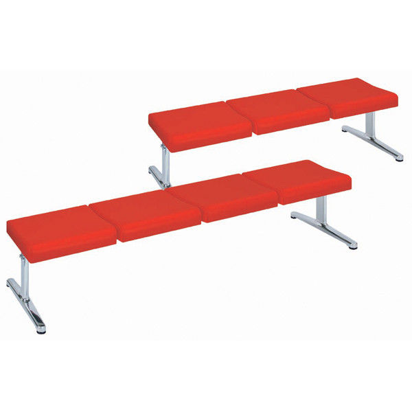 【軒先渡し】高田ベッド ロビーチェア 背なし 4人掛け ライトグリーン TB-1145-03 1台 24-3013-02-05（直送品）