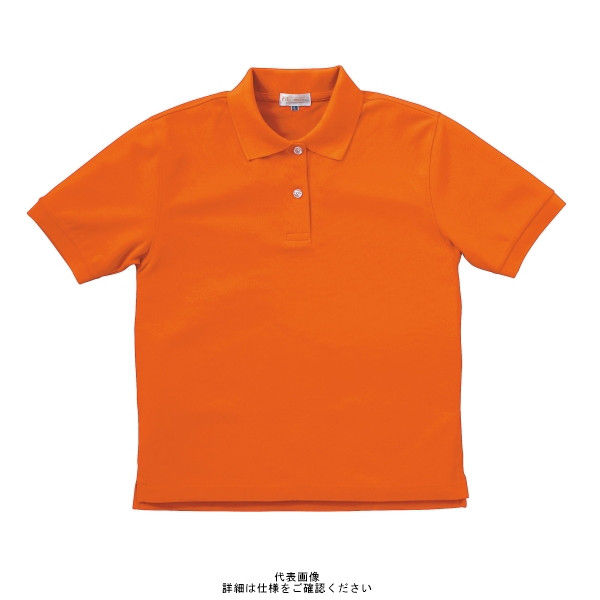 レディース半袖ポロシャツ(ちょうちん袖)(脇スリット) オレンジ LL 26441Lー28ーLL 26441L-28-LL 1セット(2枚)（直送品）