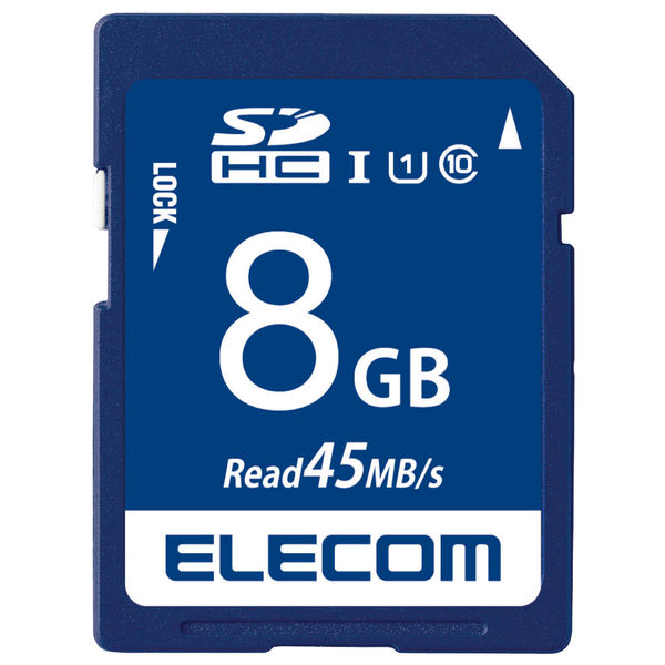 エレコム SDHCカード/データ復旧サービス付/UHS-I U1 45 MF-FS008GU11R 1個 - アスクル