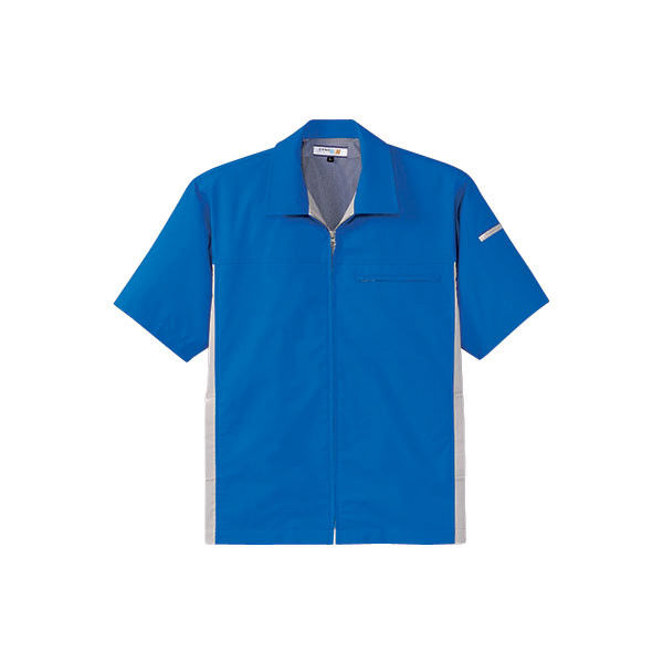 明石スクールユニフォームカンパニー 男女兼用半袖ジャケット ブルー 4L UN1943-62-4L（直送品）
