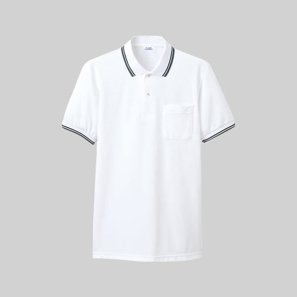 明石スクールユニフォームカンパニー 男女兼用ポロシャツ ホワイト LL UZQ707-1-LL（直送品）