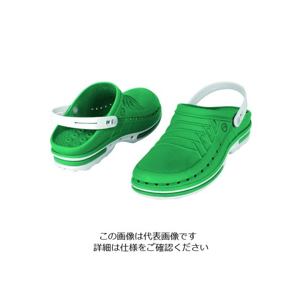 WALKEMORE WOCK CLOG グリーン 23.5~24.0 オートクレーブ対応134°C 10004368-3738 1足（直送品）