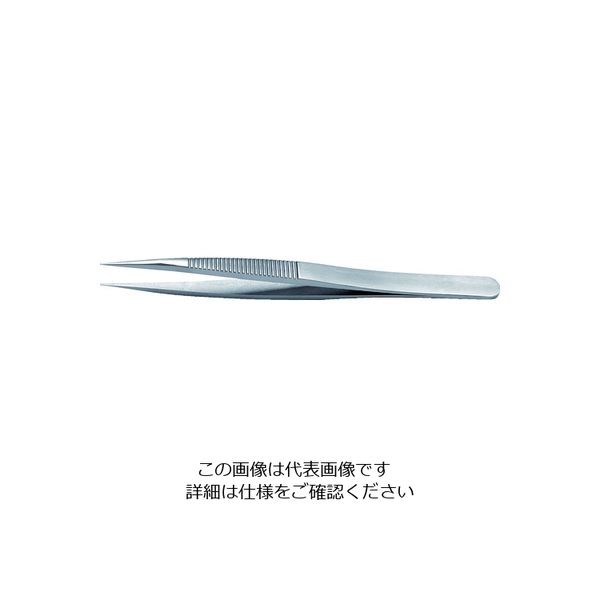 IDEAL-TEK idealtek 耐酸耐磁ステンレスピンセット 120mm 直型強力タイプ・ハンドルギザ付 00B-SA-0-IT 1本（直送品）