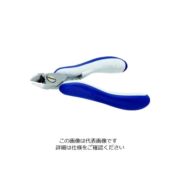 idealtek ESD精密ニッパ 長円ラウンド形 特大 セミフラッシュ刃 125mm ES5160L-CR-BGS-IT 1丁（直送品）
