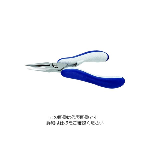 IDEAL-TEK idealtek ESD精密プライヤー 半丸 ロング 140mm ES6023-CR-BG-IT 1丁 207-0843（直送品）